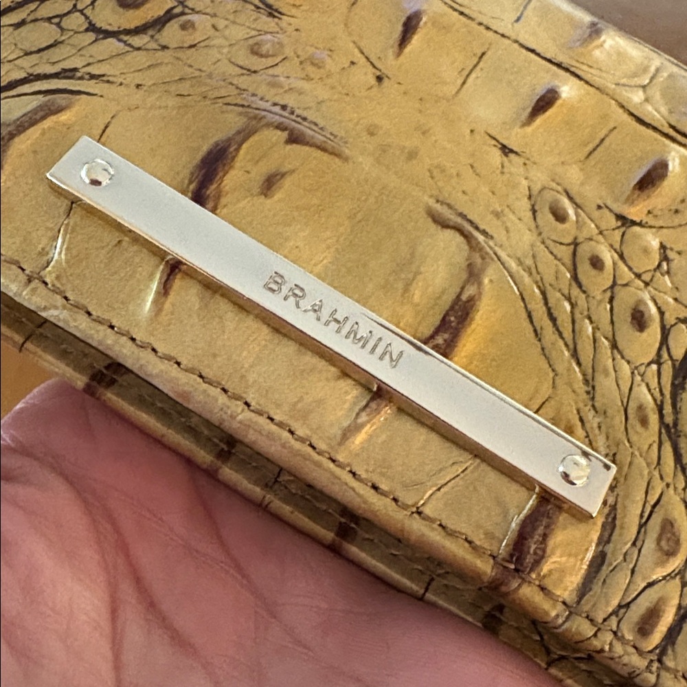 Brahmin ADY wallet chai Gold CROC Embossed leather Melbourne leather Wallet - Picture 16 of 17